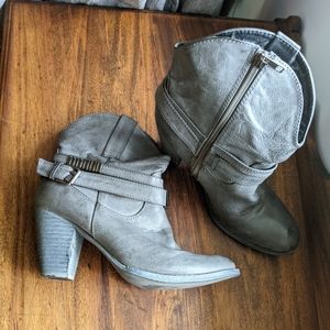 Grey Heeled Boots